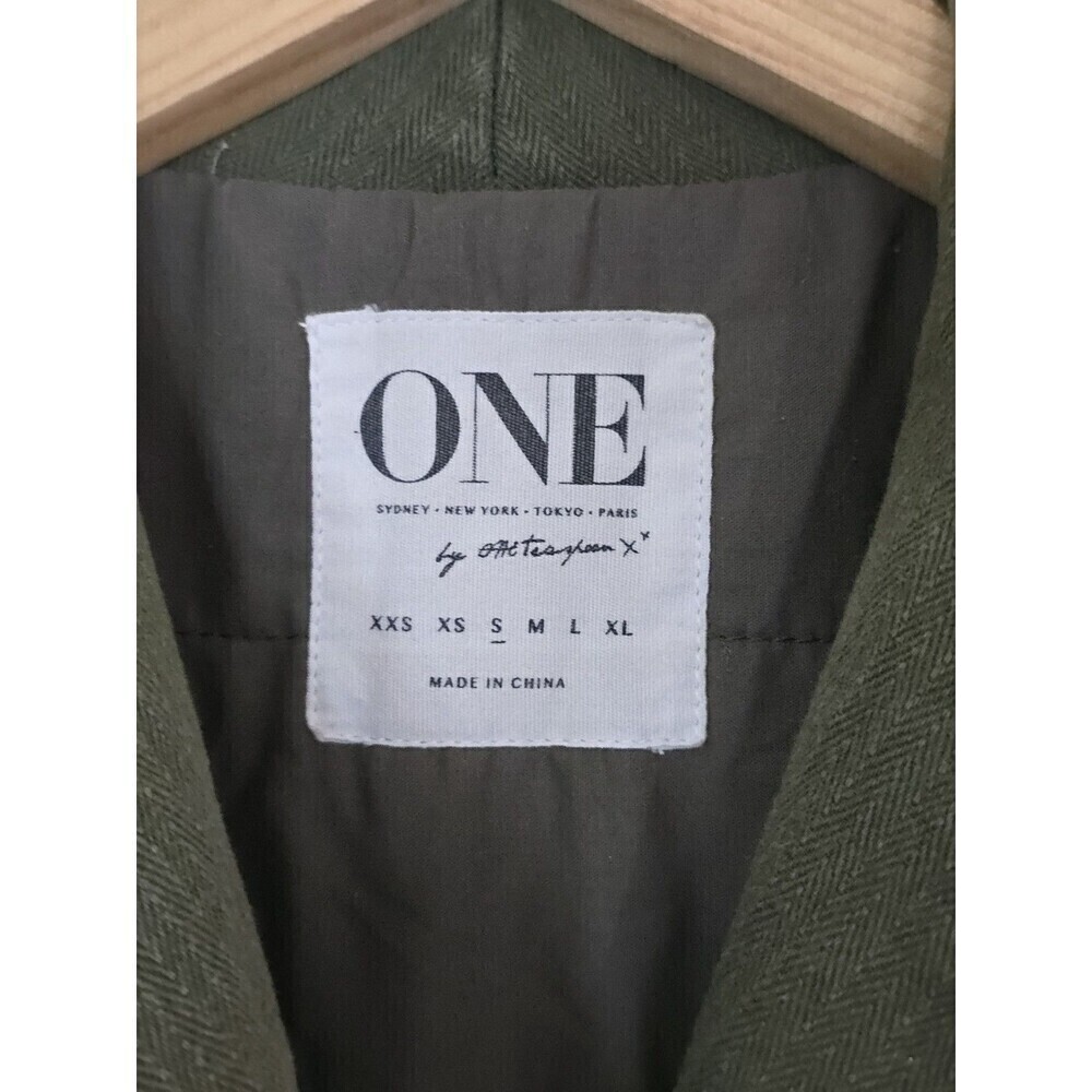 One Teaspoon Chapman Sailor Coat Womens Small Olive Green Oversized Long Duster - Picture 10 of 14